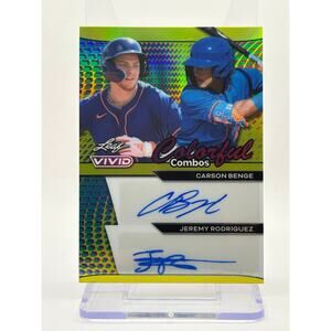 2024 Leaf Vivid Colorful Combos Carson Benge Jeremy Rodriguez Yellow Auto /10 SP